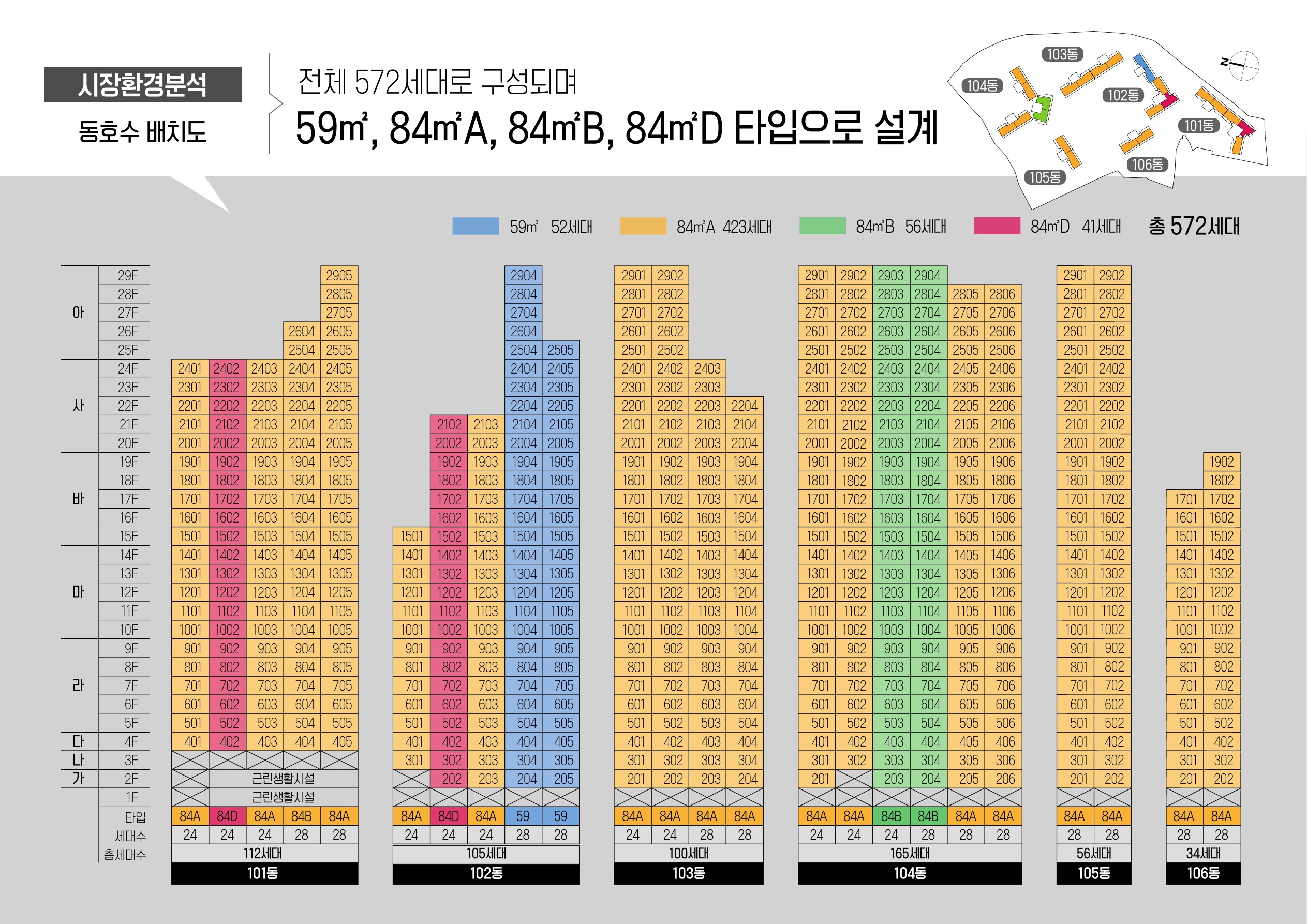 용인 서희스타힐스 스타디움 동호수배치도